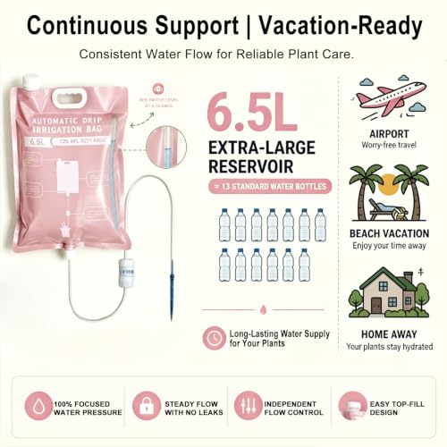 3Pcs 6.5L Automatic Vacation Plant Waterer Bag,Plant Self Watering Devices