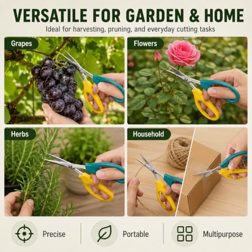 1pc Garden Trimming Scissors for Fruits and Grapes, Bent Blade