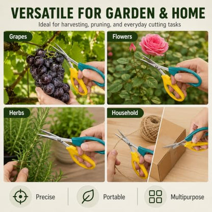 1pc Garden Trimming Scissors for Fruits and Grapes, Bent Blade