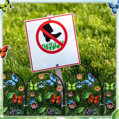 Yaocom 6 Pack Butterfly Garden Fence 16.5" H x 11.8" W Metal Border - style: Butterfly