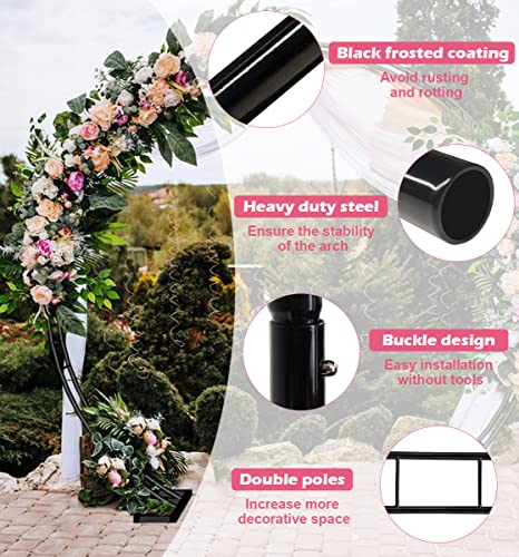 Queension Extra Large Wedding Arch for Ceremony 8.5Ft Wide 7.4Ft High,Black - color: Black, size: 7.4FT