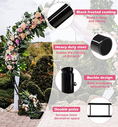 Queension Extra Large Wedding Arch for Ceremony 8.5Ft Wide 7.4Ft High,Black - color: Black, size: 7.4FT