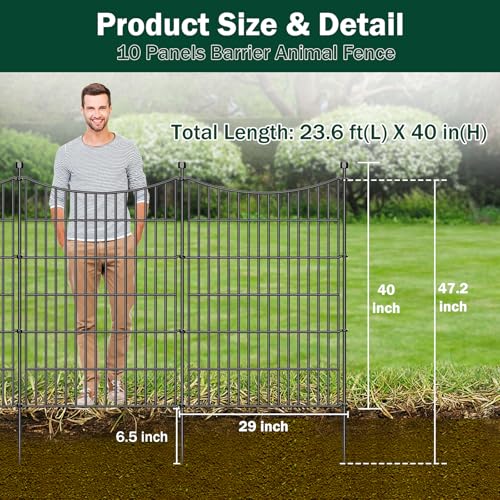 No Dig Dog Fence Outdoor for Yard, 40 in(H) X 23.6 ft(L) - size: 40 in(H) X 23.6 ft(L)