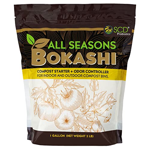 All Seasons Bokashi Compost Starter 2 lbs (1 Gallon) - Dry Bokashi Bran for Kitchen Compost Bin, Compost Food Pet Waste Quickly & Easily with Low Odor by SCD Probiotics - size: 2 lb