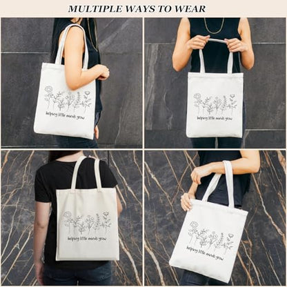 Canvas Tote Bags Teacher Appreciation Gifts Aesthetic Travel Beach Bag Cute Reusable Grocery Shopping Bag - color: 11 Helping Little Minds Grow