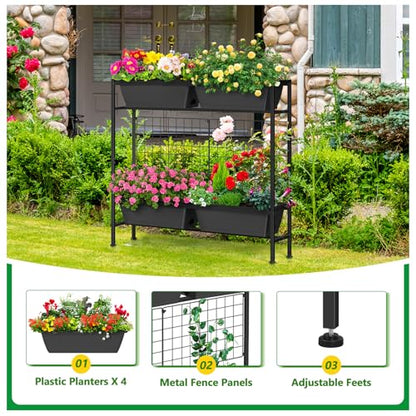 Raised Garden Beds with Legs Vertical Herb Garden Planter Indoor Outdoor - color: Gray
