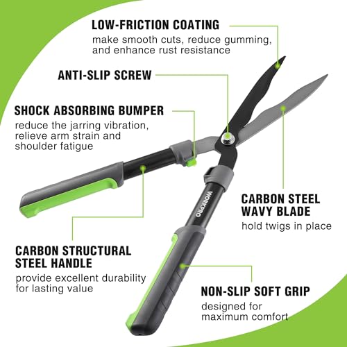 WORKPRO Garden Hedge Shears, 23" Manual Hedge Clippers/Bush Cutter - size: 23"