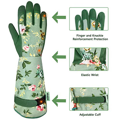 WANCHI Work Garden Gloves Women,Long Sleeve Gardening Gloves,Green Small - color: Green, size: Small (Pack of 1)