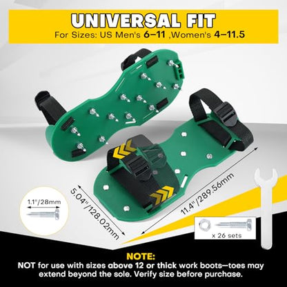Lawn Aerator Shoes with 1.1''Spikes - color: Green