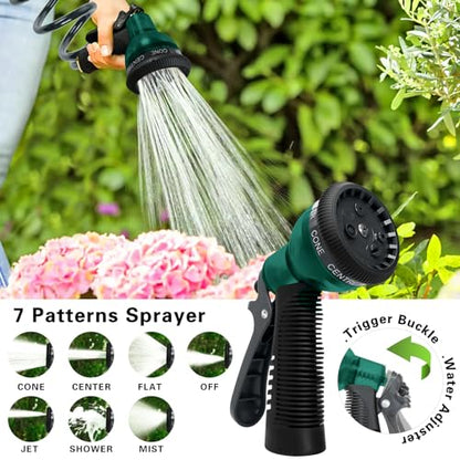 Coil Hose 25FT EVA Coil Garden Hose With 3/4'' Brass Connector - color: Green, size: 25ft