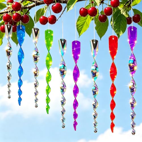 5Pc/Set Woodpecker Deterrent for House, Wind Driven Rotation Bird Scare Rod