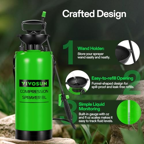 VIVOSUN 2-Gallon Pump Pressure Sprayer - color: Green, size: 2.1 Gallons