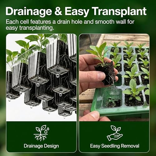 Gardzen 5 Pack 40 Cell BPA Free Seed Starter Tray Kit - size: 5-Pack