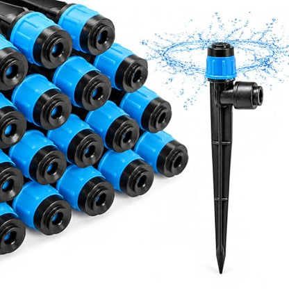 10-Pack Adjustable Watering Spikes, Blue Vortex Drip Emitters with Stakes - color: 10PCS Drip Irrigation Vortex Emitters