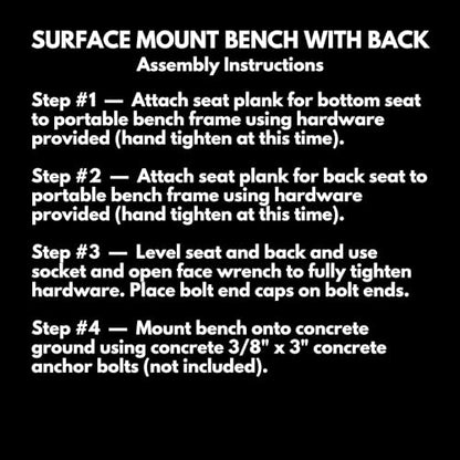 COATEDOUTDOORFURNITURE Bench, Green, Expanded, 8Ft, with Back, Surface - color: Green, size: 8 Ft, With Back Surface Mount