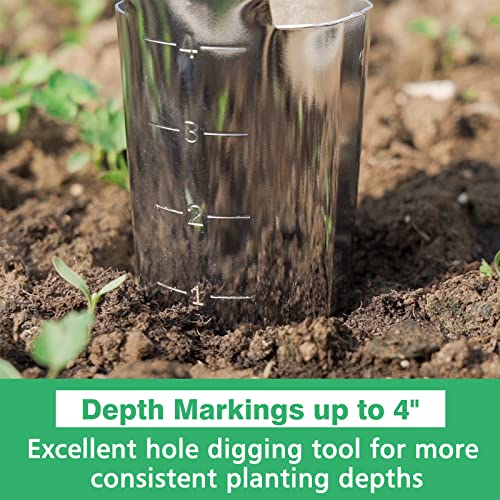 Garden Bulb Planter with 4 Inches Depth Mark, Bulb Planting Tool - size: 9.6in Bulb Planter