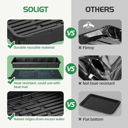 SOLIGT Extra Thick Heavy Duty 10 Pack 1020 Seed Starting Trays - size: 1020