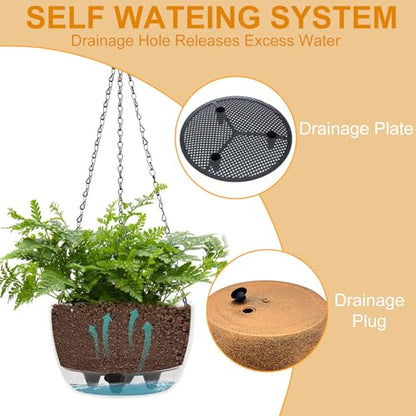 SUNNYPARK 2 Pack Solar Hanging Planters for Plants Outdoor - color: Bronze