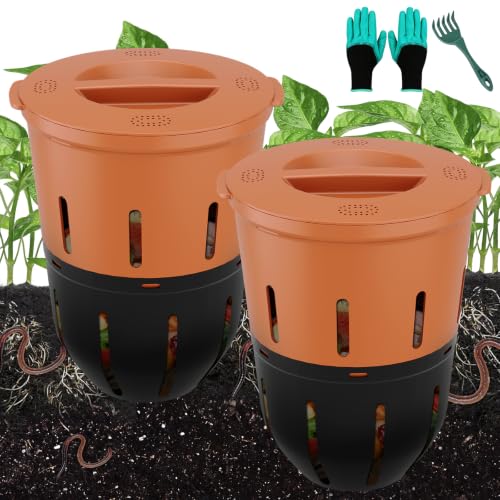 In-Ground Worm Compost Bin, 2 Pack 3.3 Gallon Worm Composter