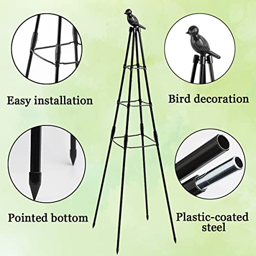 Garden Trellis, 47" Plant Trellis Support Plant Stand for Climbing Plants Outdoor and Indoor Trellis, Potted Plants Flowers Vegetables and Vines, Tomato Cage Tower - 2 Pack