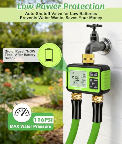 Brass 2 Zone Water Hose Timer, Waterproof Programmable Sprinkler Timer