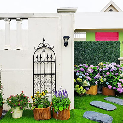 Garden Trellis for Climbing Plants, 70" H x 21.7" W Heavy Duty Metal Trellis, 6FT Rustproof Black Iron Vine Support Trellis with 9.2" Ground Stakes, Decorative Cupid Arrow Design Roses, Vines - size: 70 inch-1 pack