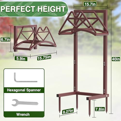 Qatsrin Garden Hose Holder Holds 160ft, Detachable Water Hose Reel, Bronze - color: Bronze