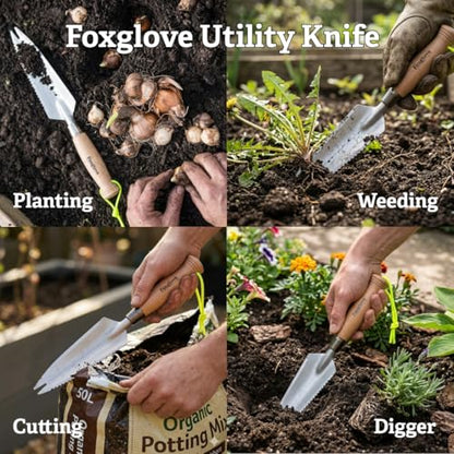 Foxglove Utility Knife Premium Multi-Purpose Garden Tool Hori Hori Trowel
