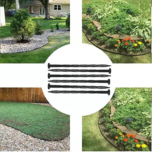 100PCS Spiral Landscape Anchoring Spikes, 8 Inch Landscape Spikes, Nylon Landscape Anchoring Spike for Garden Lawn Yard, Paver,Weed Barrier, Artificial Turf (8in - 100 Count) - color: 8in-100 count