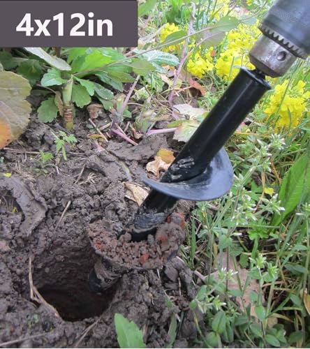 TCBWFY Garden Auger Drill Bit for Planting,Spiral Hole Drill Earth Post Umbrella Bulb Planter Auger for 3/8" Hex Drive 1.6"x9",1.6"x16.5",3.5"x16",4"x12",2"x32" - size: 1.6"x9",1.6"x16.5",3.5"x16",4"x12",2"x32"