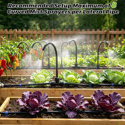200 Ft 1/4 Inch Drip Irrigation System with 32 Copper Nozzles