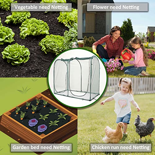 Poray Large Tunnel 73''x37''x61''Plant Netting Cover,5FT Tall Crop Cage Tomato Netting,Pest Guard Cover for Vegetables &Fruits,Durable Gardening Net for Plant and Animal - style: 73*37*61inches Tunnel Net