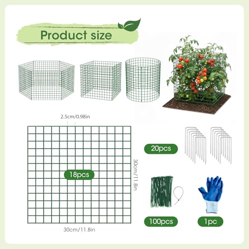 18PCS Plant Protectors from Animals, 13"x13" Metal Plant Cages for Outdoor Plants, Reusable Plant Covers from Animals, Garden Cloche & Chicken Wire Cloche for Vegetables, Flowers, Seedlings