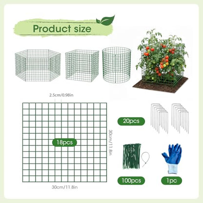 18PCS Plant Protectors from Animals, 13"x13" Metal Plant Cages for Outdoor Plants, Reusable Plant Covers from Animals, Garden Cloche & Chicken Wire Cloche for Vegetables, Flowers, Seedlings