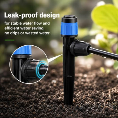 50-Pack Adjustable Watering Spikes, Blue Vortex Drip Emitters with Stakes - color: 50pcs-Blue 360 Degree Sprayer