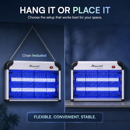 ASPECTEK 20W Bug Zapper, Electric Insect Killer for Indoor and Covered Outdoor, Mosquito, Fly and Moth Trap with Protective Mesh and Hanging Chain for Versatile Setup at Home, Patio and Garage - style: 20W Bug Zapper