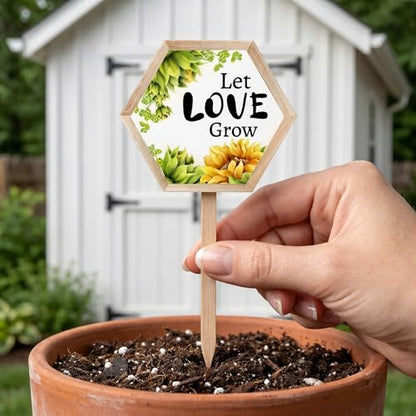 Funny Plant Labels for Outdoor Garden Waterproof,14 Garden Sign - color: Love
