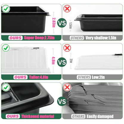 RooTrimmer 4-Pack Seed Starter Trays with 5" Tall Humidity Domes - size: 4p Trays+Domes