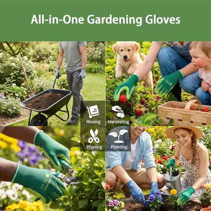 PROMEDIX P 4 Pairs Gardening Gloves for Women & Men, Breathable Nitrile Coated for Yard Working Garden Gloves Washable - size: Medium
