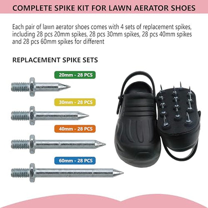 Lawn Aerator Shoes for Grass Lawn, Heavy Duty Spike Shoes with Adjustable Straps, Free-Installation Soil Yard Aerator Tool for Garden Patio Grass -Small - size: Small