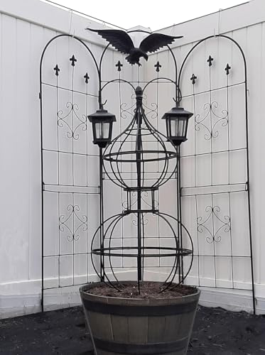 47" Obelisk Trellis for Climbing Plants - Support for Roses & Vines - color: black-47"x17"