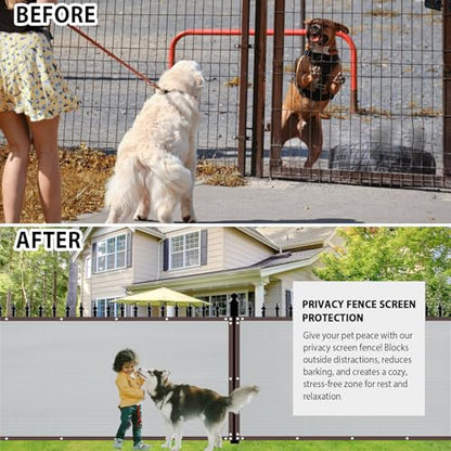 6×50FT Heavy Duty Fence Privacy Screen, 180GSM, 90% Block, Include Zip Ties - color: Gray, size: 6*50FT