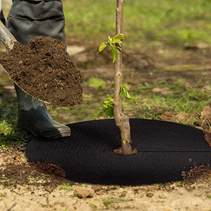 20.5" Non-Woven Tree Mulch Ring 8 Pack, Weed Barrier Mat,Degradable Tree Mulch Used to inhibit Weed Growth and Landscape Weed Control Plant Root Protection - color: Black- 8 Pack-20.5"