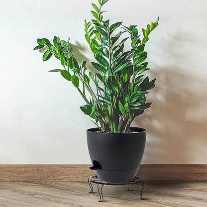 UOUZ 12inch 2Pack Large Self Watering Planters, Plastic Plant Pots with 60oZ Removable Deep Reservoir and Multi Mesh Drainage Holes for Indoor Outdoor Garden Plants and Flowers, Black - color: Black