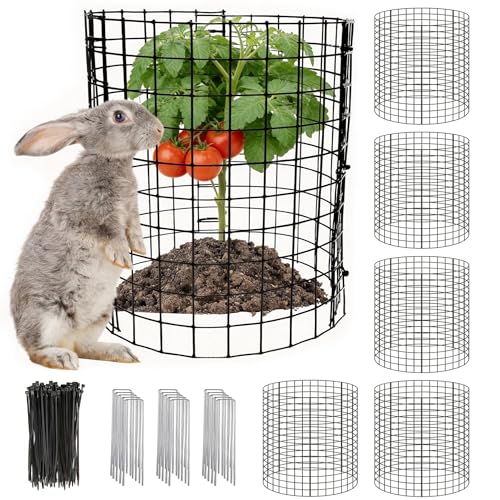 5 Pack Plant Protector from Animals, 12x12 Inches Wire Plant Protector, Plant Cages to Keep Rabbits Out - size: 5 Pack, 12"x12"