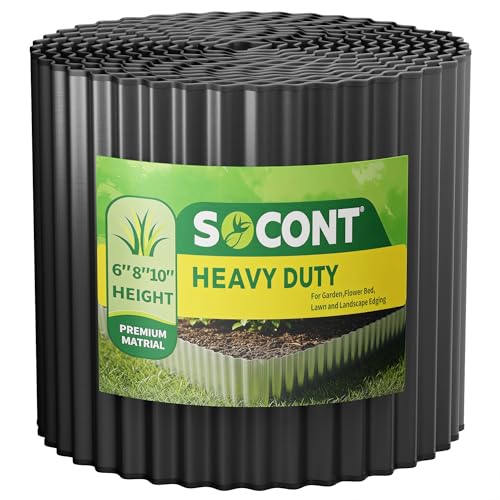 10"×20Ft Edging for Landscaping, Black Corrugated Metal Garden Edging - color: Black, size: 10"×20Ft