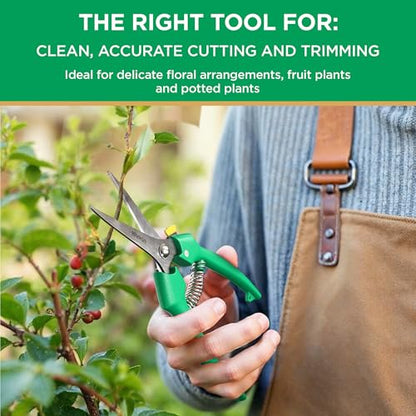 Miracle-Gro Straight Tip Floral Shears - Lightweight Gardening Scissors - Hand Pruner Pruning Shear for Flowers, Herbs, Roses and Indoor Plants - style: Floral Shears