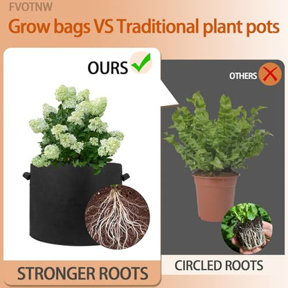 6-Pack 20 Gallon Grow Bags, 300g Non-Woven Fabric Planting Bags with Handles, Breathable Drainable Planter Bags for Vegetables, Flowers and Indoor Outdoor Gardening - size: 20 gallon (19.6''D×15.7''H)