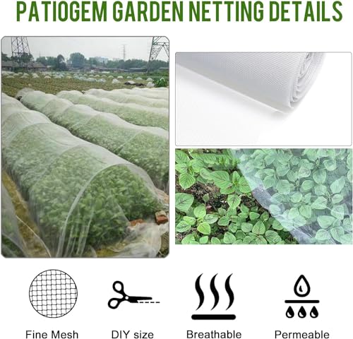Fine Mesh Garden Netting for Protection, 10'x50' Vegetable Crop Covers Netting for Protect Fruits, Plants, Flowers, Greenhouse Cover Net, Patio Gazebo Screen Barrier - color: 10ft X 50ft