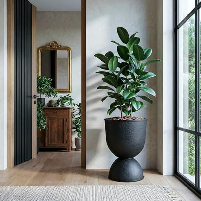 KOL 23 Inch Tall Planters, Black Plastic Urn Planters, 1 Pack - color: Black, size: Single: 23"